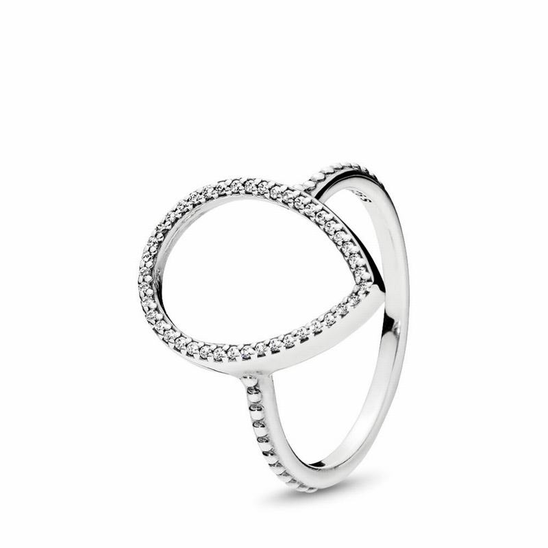 Pandora Teardrop Silhouette Stackable Ring Silver Egypt PG1352067